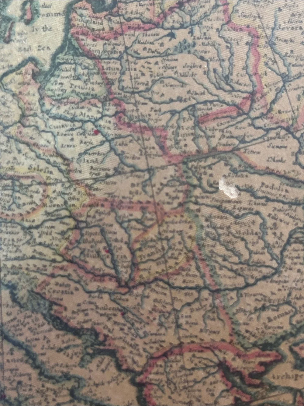 Vintage Willem Blaeu Europe Map Wood Plaque 1970s Old World Wall Decor 14x11